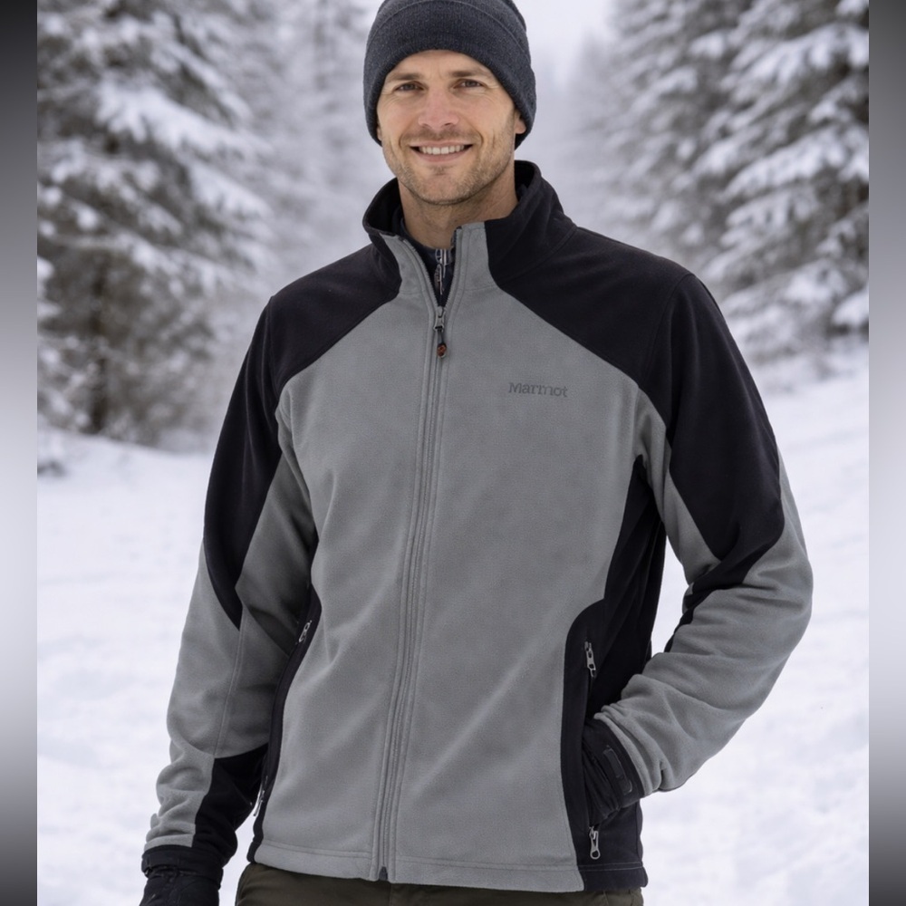 MEN’S MEDIUM MARMOT SOFTSHELL WINDSTOPPER FULL ZIP COAT